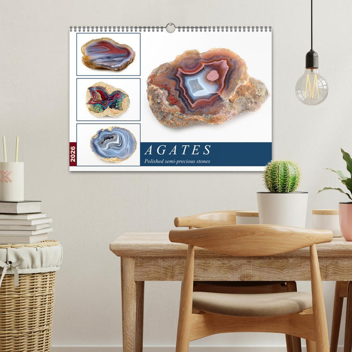 Agates - Polished semi-precious stones (CALVENDO Monthly Calendar 2026)