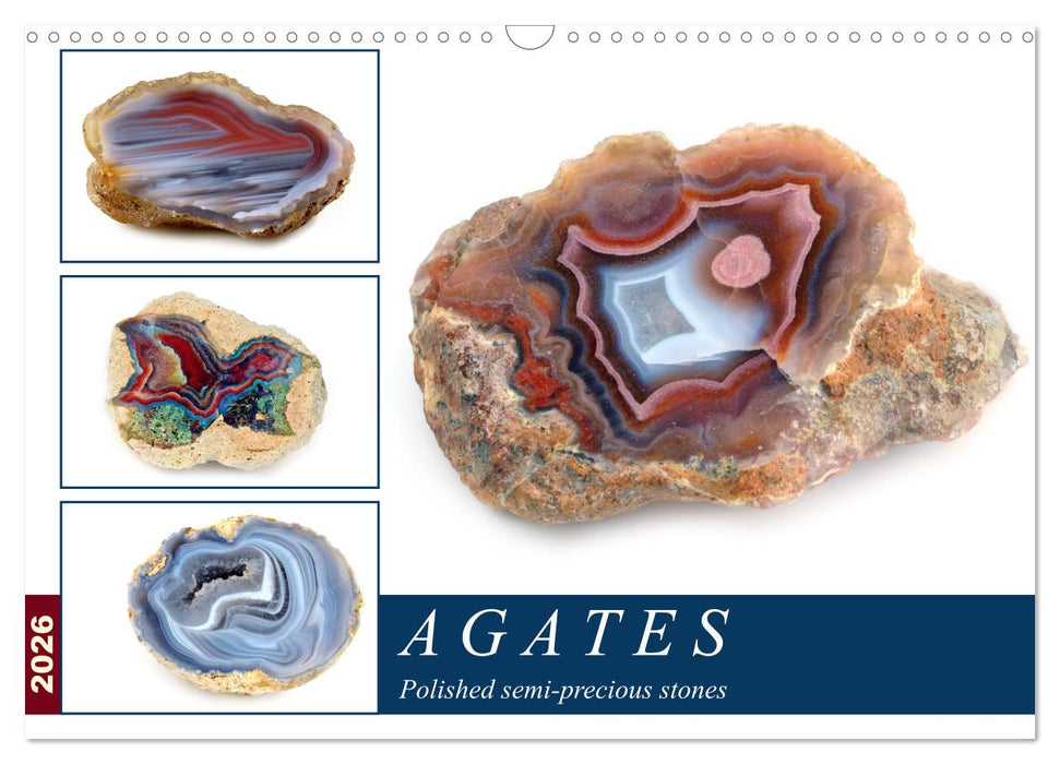 Agates - Polished semi-precious stones (CALVENDO Monthly Calendar 2026)