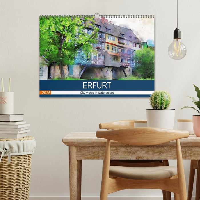 Erfurt - City views in watercolors (CALVENDO Monthly Calendar 2026)