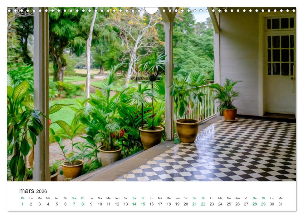 Île Maurice entre photographie et peinture (CALVENDO Calendrier mensuel 2026)