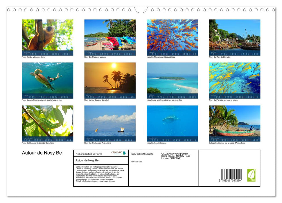 Autour de Nosy Be (CALVENDO Calendrier mensuel 2026)