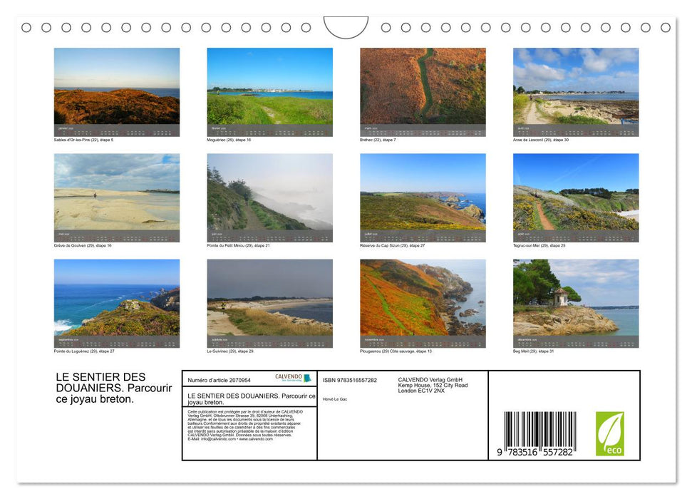 LE SENTIER DES DOUANIERS. Parcourir ce joyau breton. (CALVENDO Calendrier mensuel 2026)
