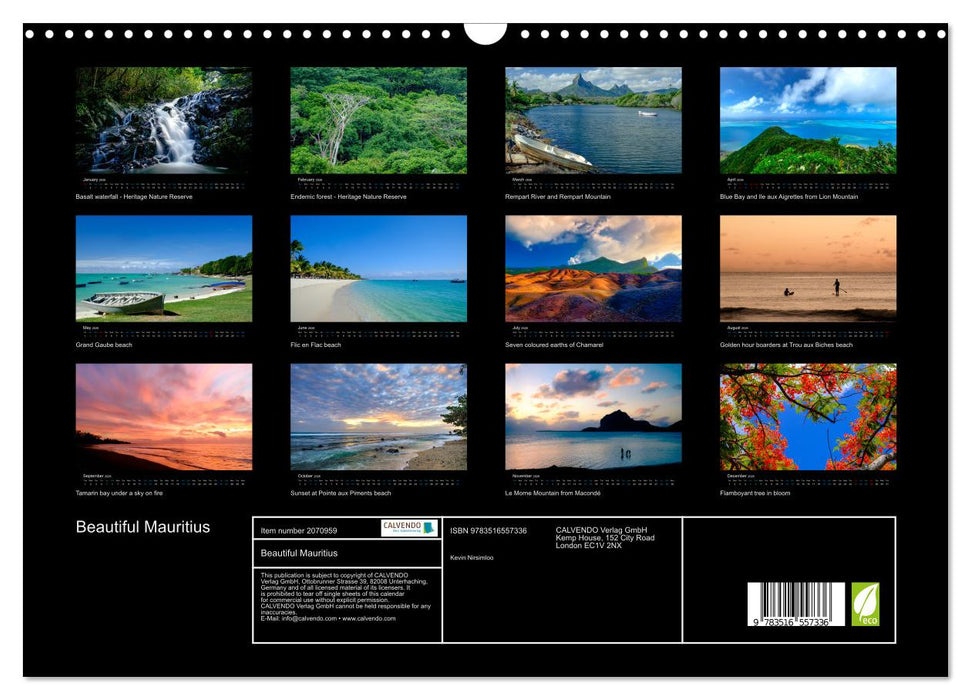 Beautiful Mauritius (CALVENDO Monthly Calendar 2026)