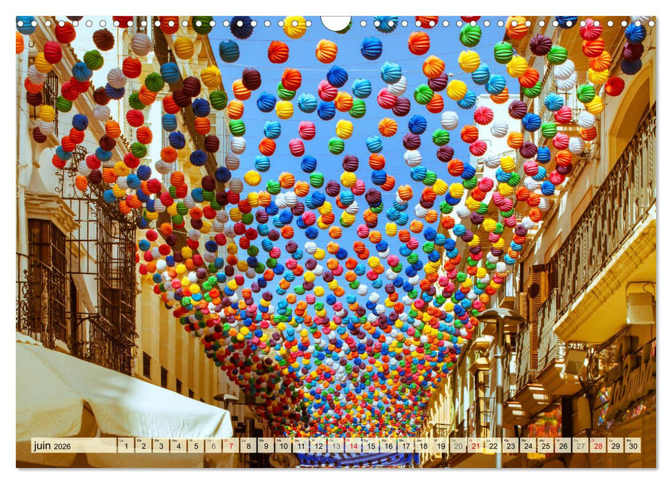 La belle Andalousie: Séville - Málaga - Grenade - Ronda - Antequera (CALVENDO Calendrier mensuel 2026)