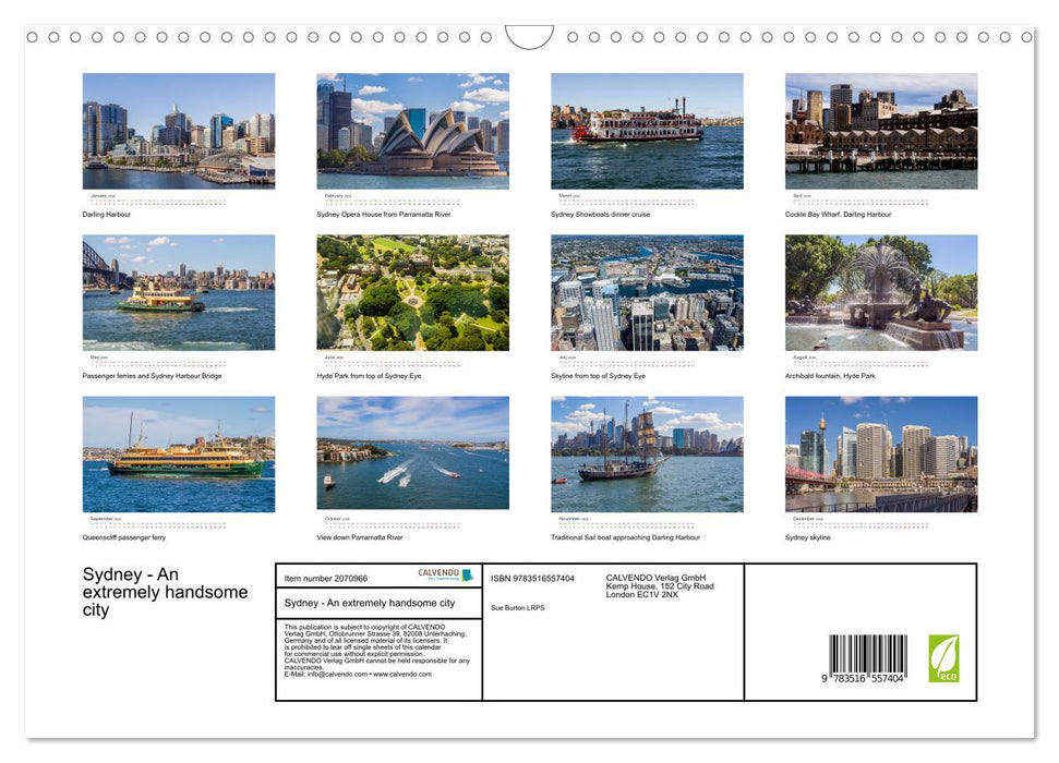 Sydney - An extremely handsome city (CALVENDO Monthly Calendar 2026)