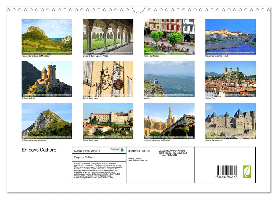 En pays Cathare (CALVENDO Calendrier mensuel 2026)