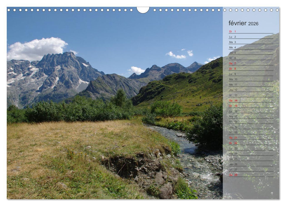 MONTAGNES Sommets des Hautes-Alpes (CALVENDO Calendrier mensuel 2026)