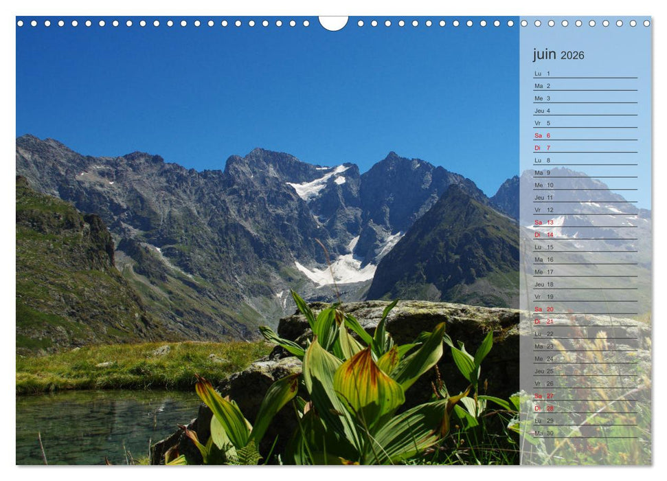 MONTAGNES Sommets des Hautes-Alpes (CALVENDO Calendrier mensuel 2026)