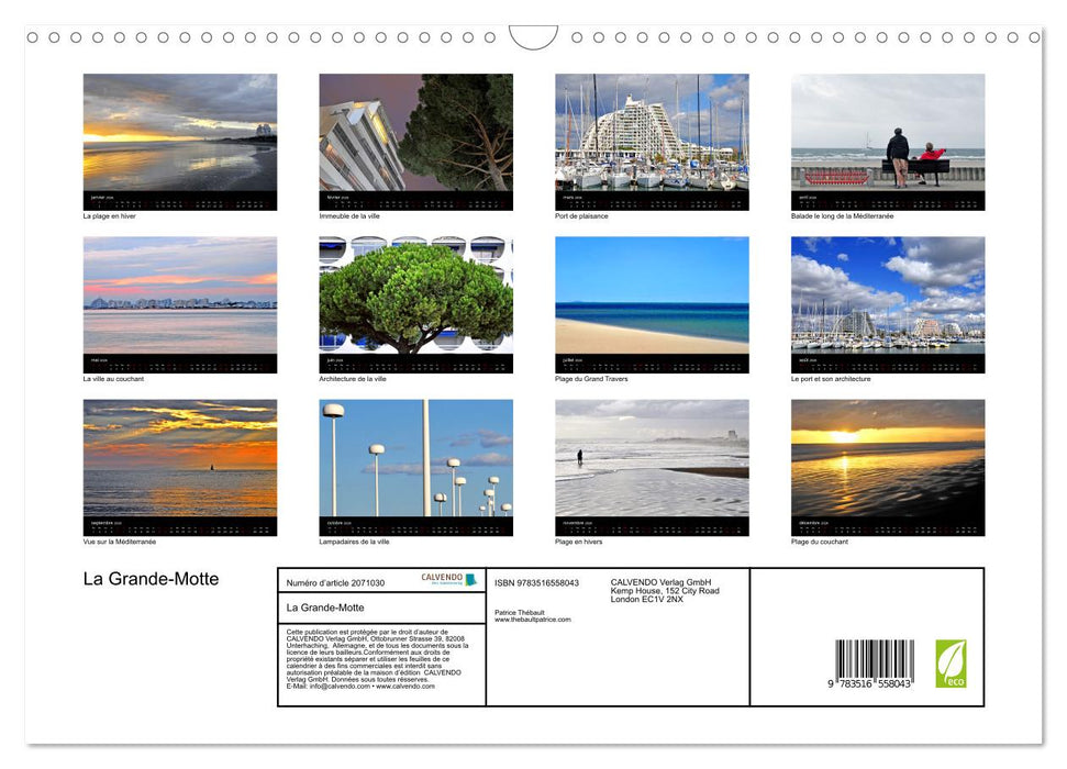 La Grande-Motte (CALVENDO Calendrier mensuel 2026)