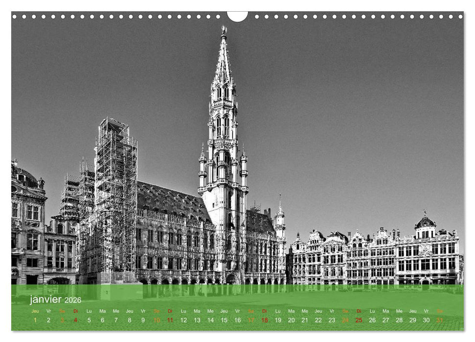 Bruxelles en confinement (CALVENDO Calendrier mensuel 2026)