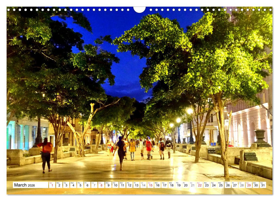 Havana by Night - Cuba's fascinating capital (CALVENDO Monthly Calendar 2026)