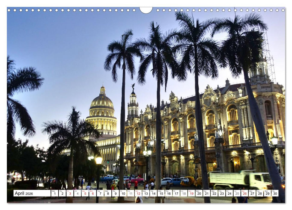 Havana by Night - Cuba's fascinating capital (CALVENDO Monthly Calendar 2026)