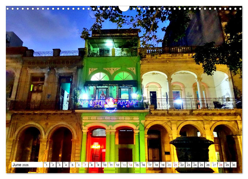 Havana by Night - Cuba's fascinating capital (CALVENDO Monthly Calendar 2026)