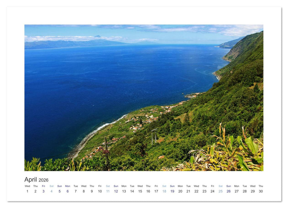 Sao Jorge Island of the Azores - fantastic fajas on the greenest island of Portugal (CALVENDO Monthly Calendar 2026)
