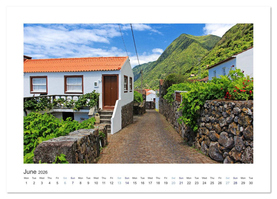 Sao Jorge Island of the Azores - fantastic fajas on the greenest island of Portugal (CALVENDO Monthly Calendar 2026)