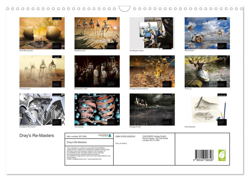 Dray's Re-Masters (CALVENDO Monthly Calendar 2026)