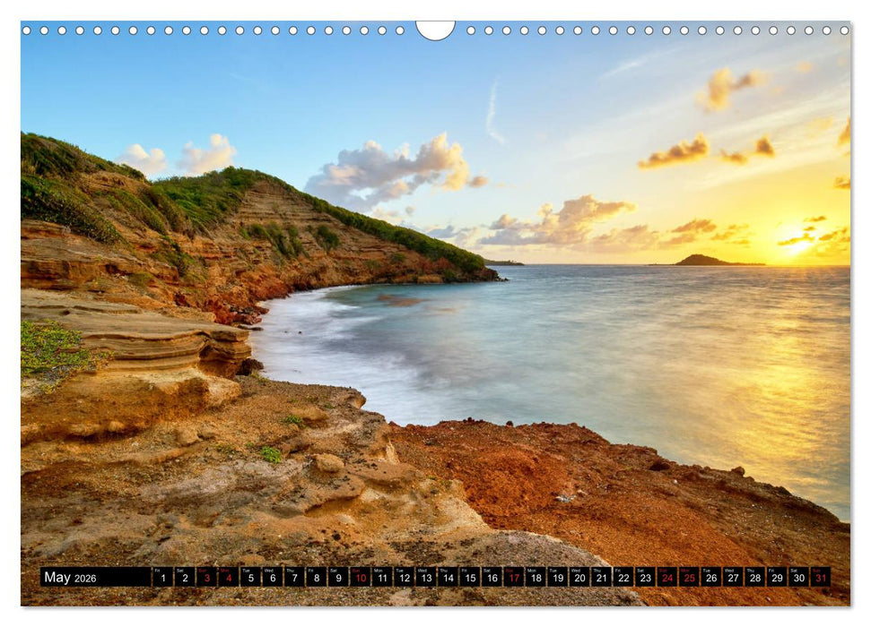 The Caribbean - St. Lucia, The Grenadines and Grenada (CALVENDO Monthly Calendar 2026)