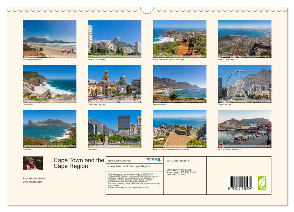 Cape Town and the Cape Region (CALVENDO Monthly Calendar 2026)