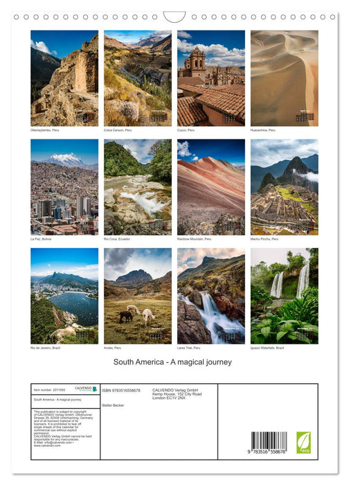 South America - A magical journey (CALVENDO Monthly Calendar 2026)