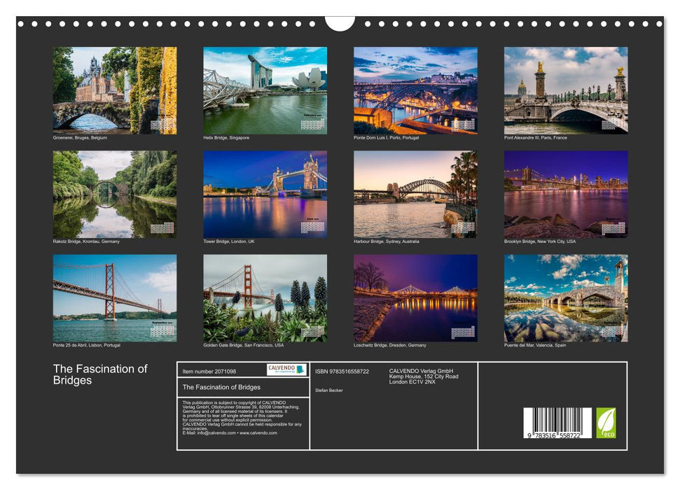 The Fascination of Bridges (CALVENDO Monthly Calendar 2026)