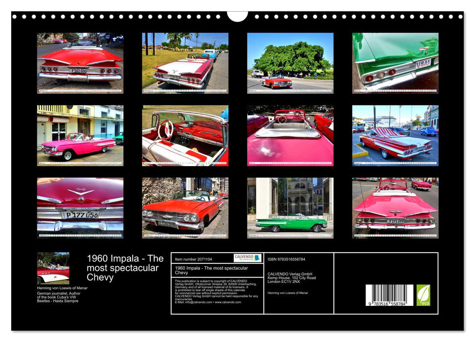 1960 Impala - The most spectacular Chevy (CALVENDO Monthly Calendar 2026)