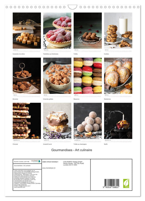 Gourmandises - Art culinaire (CALVENDO Calendrier mensuel 2026)