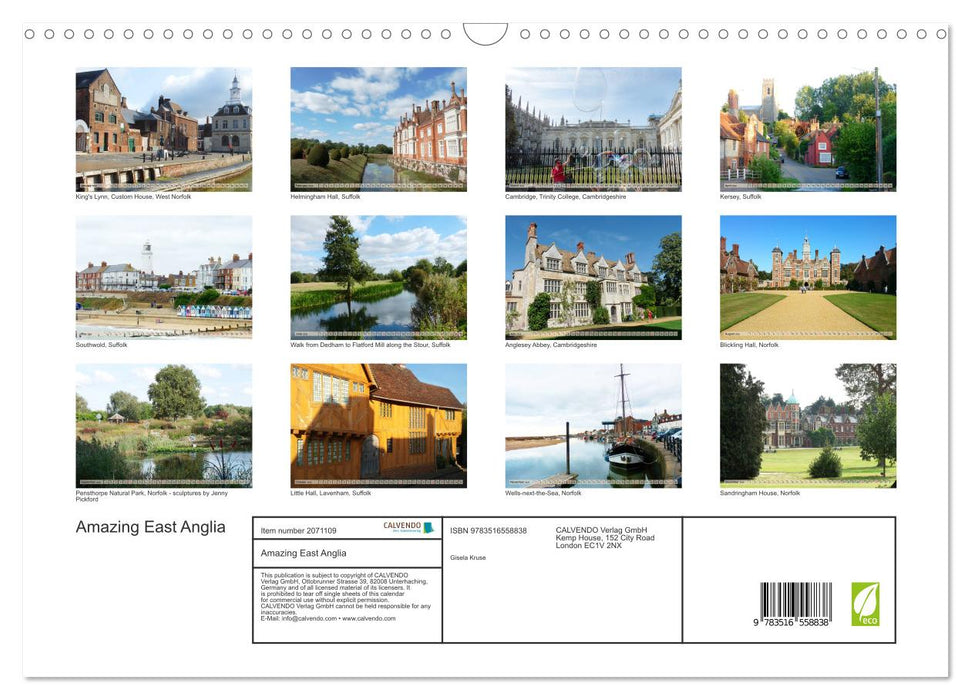 Amazing East Anglia (CALVENDO Monthly Calendar 2026)