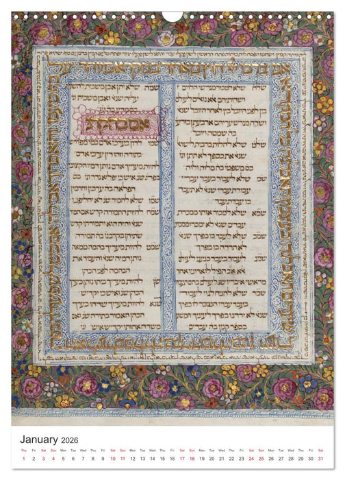 Hebrew Illuminations and Manuscripts (CALVENDO Monthly Calendar 2026)