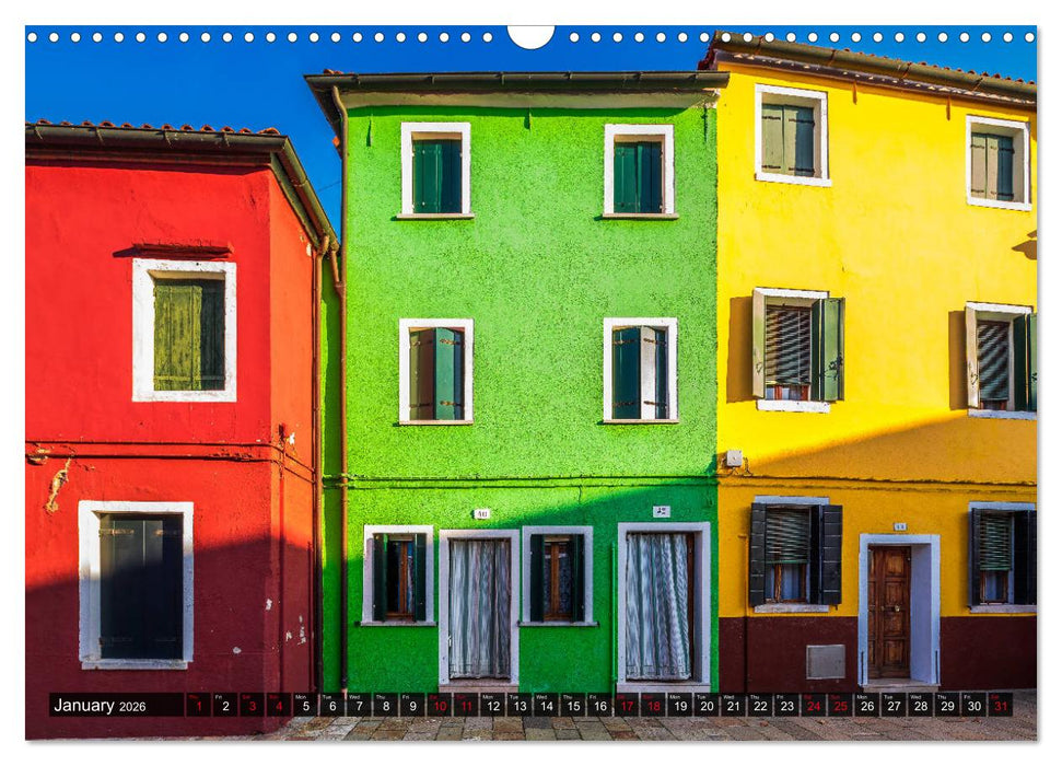 Burano - The colourful island (CALVENDO Monthly Calendar 2026)