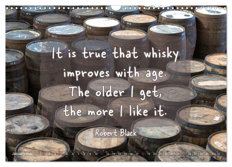 Wonderful Whisky Wisdom (CALVENDO Monthly Calendar 2026)