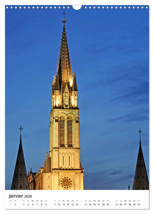 LOURDES Patrimoine (CALVENDO Calendrier mensuel 2026)