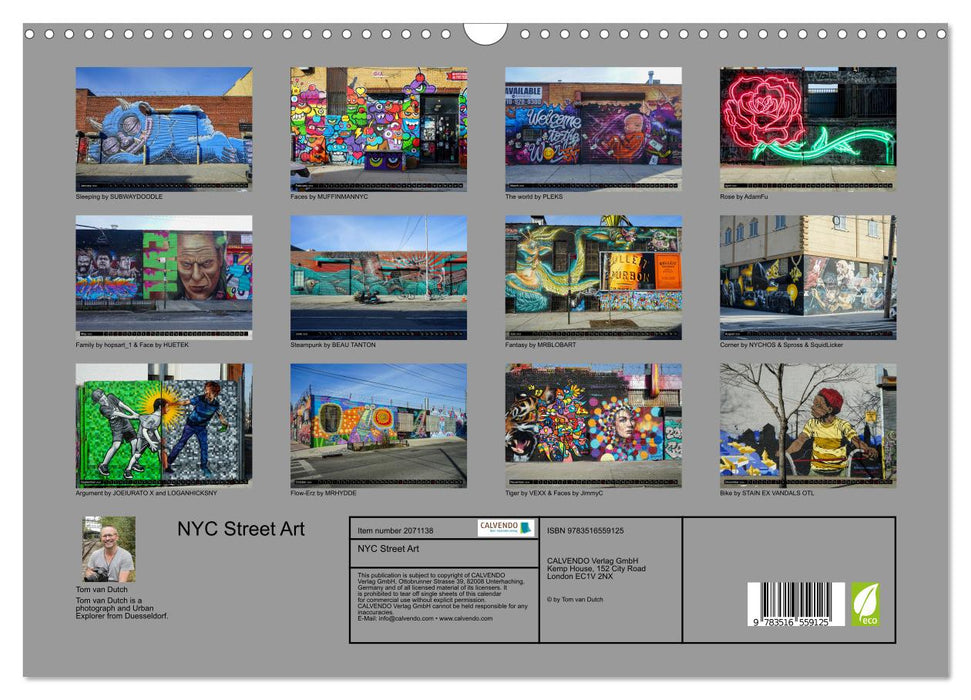NYC Street Art (CALVENDO Monthly Calendar 2026)