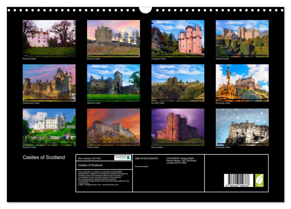 Castles of Scotland (CALVENDO Monthly Calendar 2026)