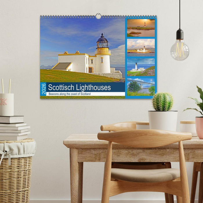 Scottish Lighthouses - beacons along the coast of Scotland (CALVENDO Monthly Calendar 2026)