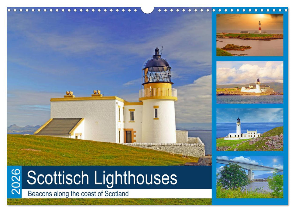 Scottish Lighthouses - beacons along the coast of Scotland (CALVENDO Monthly Calendar 2026)