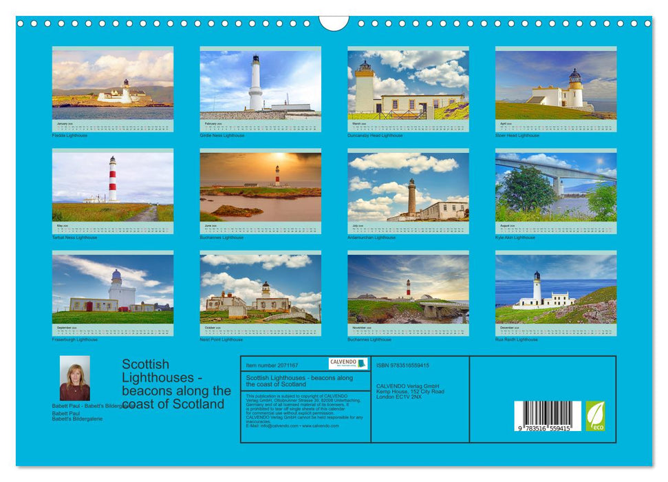 Scottish Lighthouses - beacons along the coast of Scotland (CALVENDO Monthly Calendar 2026)