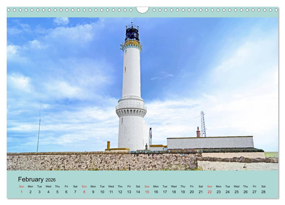 Scottish Lighthouses - beacons along the coast of Scotland (CALVENDO Monthly Calendar 2026)