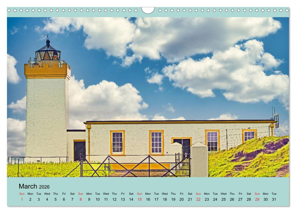 Scottish Lighthouses - beacons along the coast of Scotland (CALVENDO Monthly Calendar 2026)