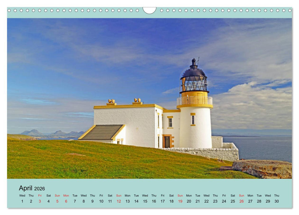 Scottish Lighthouses - beacons along the coast of Scotland (CALVENDO Monthly Calendar 2026)