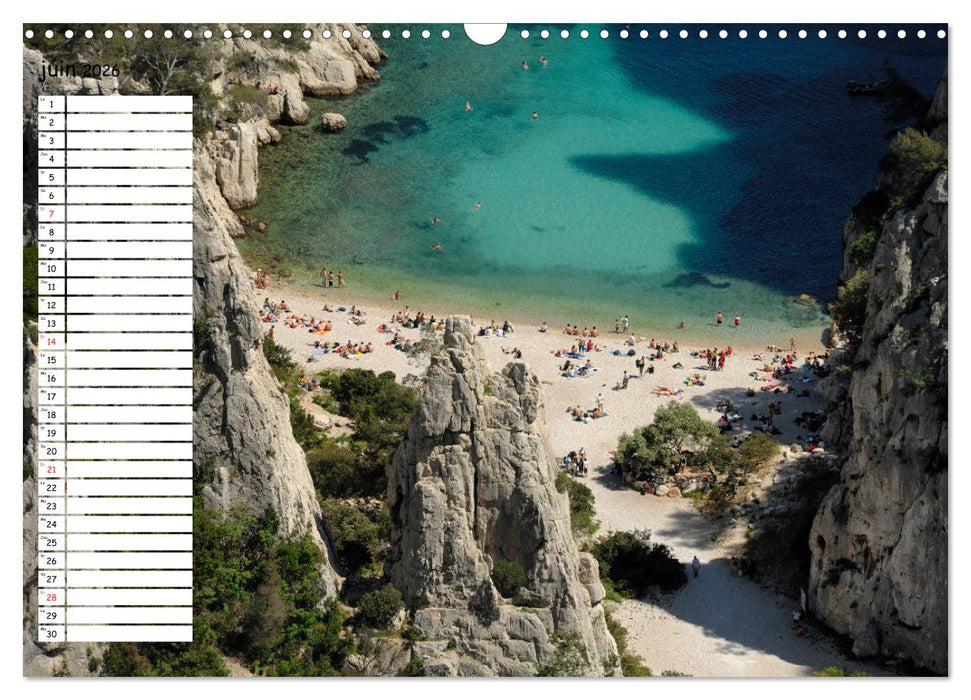 Les Calanques - Criques et fiords de Provence (CALVENDO Calendrier mensuel 2026)