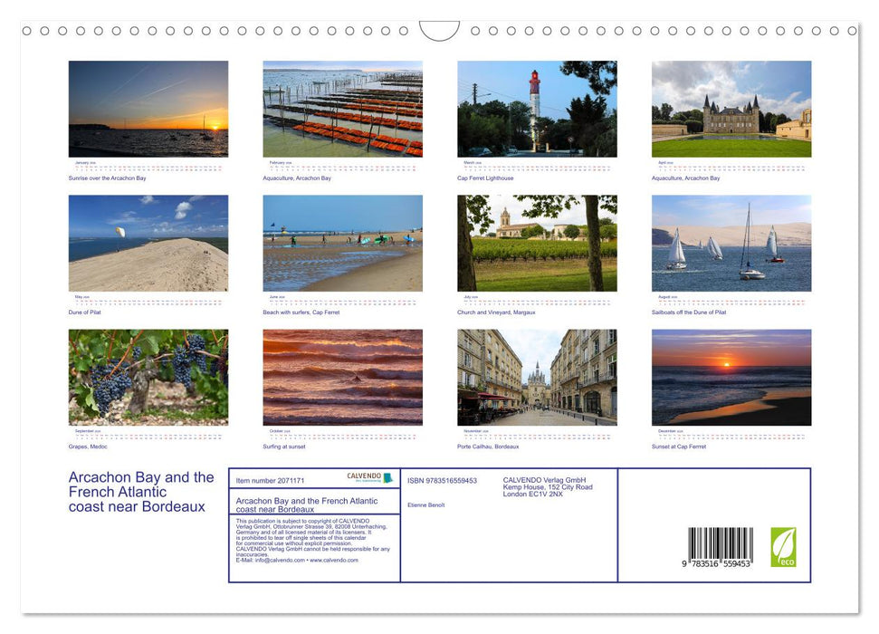 Arcachon Bay and the French Atlantic coast near Bordeaux (CALVENDO Monthly Calendar 2026)