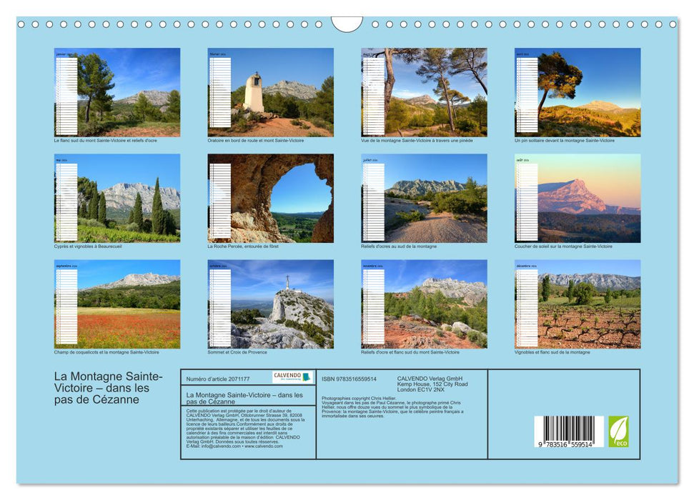 La Montagne Sainte-Victoire – dans les pas de Cézanne (CALVENDO Calendrier mensuel 2026)