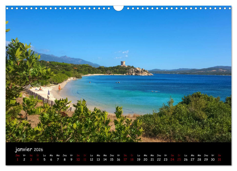 La Corse de plage en plage (CALVENDO Calendrier mensuel 2026)