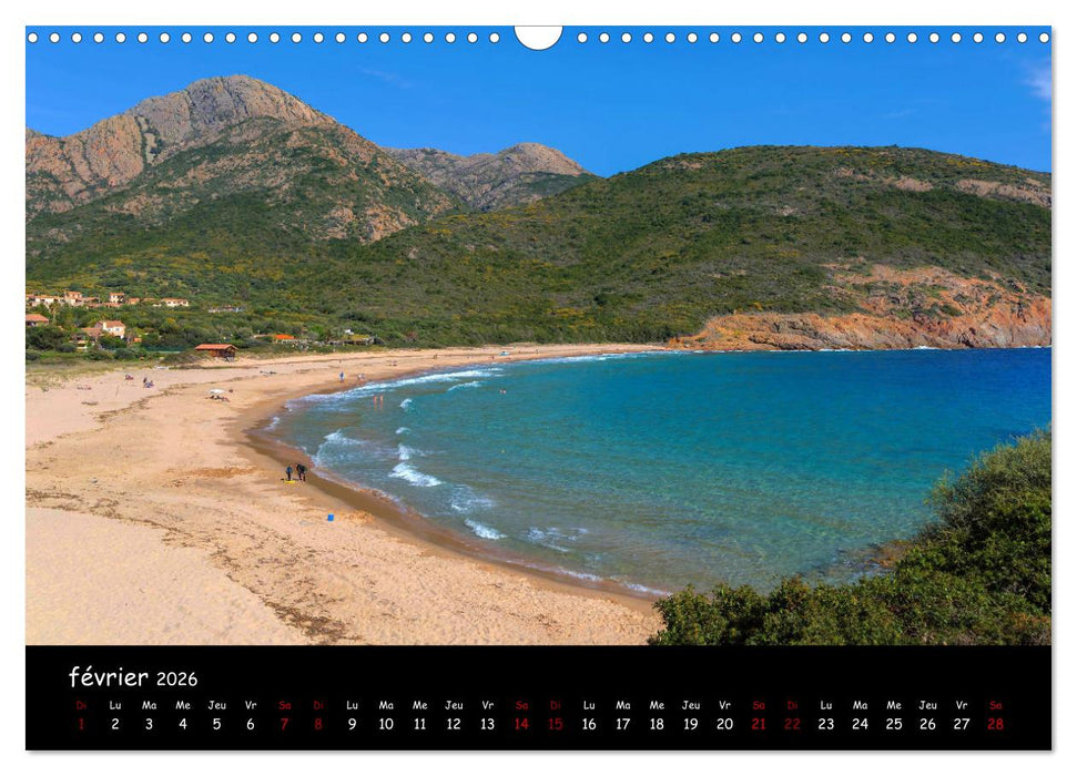 La Corse de plage en plage (CALVENDO Calendrier mensuel 2026)