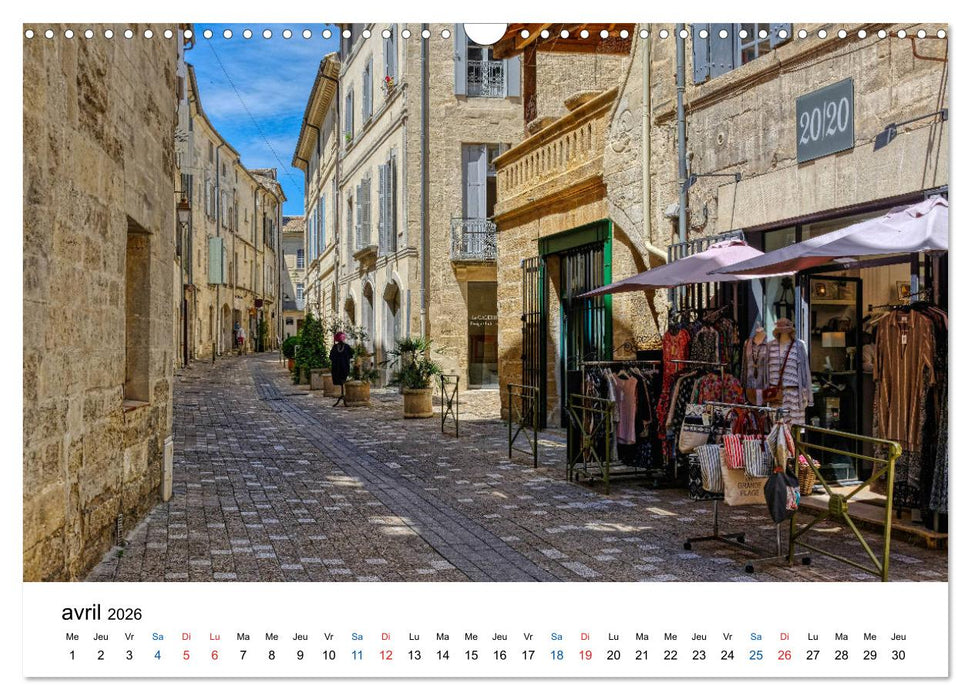 Uzès - charmante petite ville du Gard (CALVENDO Calendrier mensuel 2026)