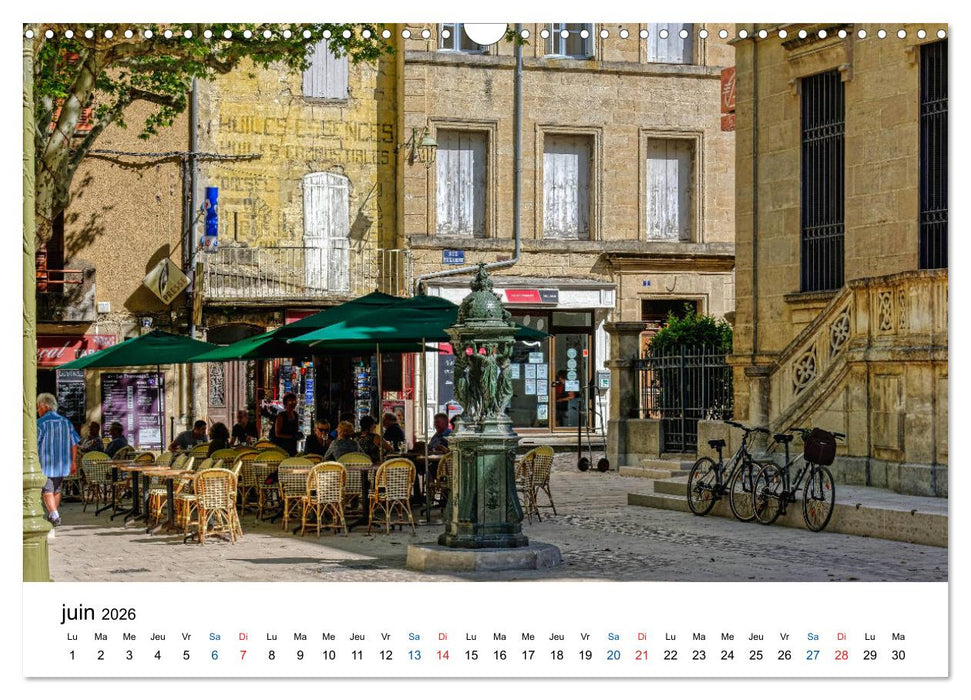 Uzès - charmante petite ville du Gard (CALVENDO Calendrier mensuel 2026)