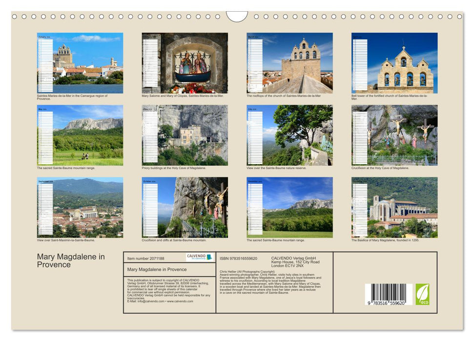 Mary Magdalene in Provence (CALVENDO Monthly Calendar 2026)
