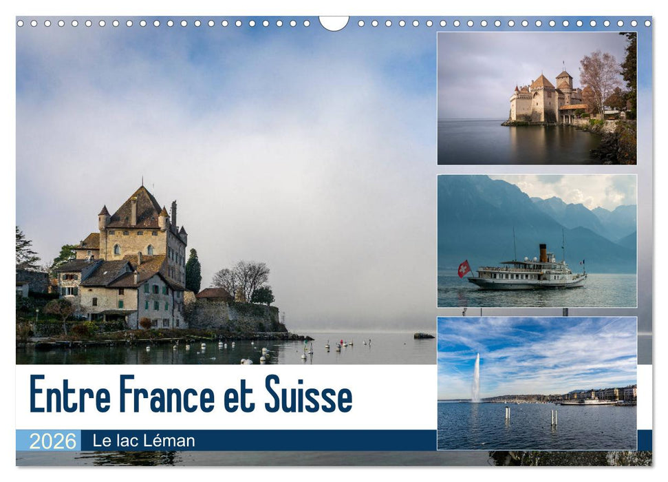 Entre France et Suisse, le lac Léman (CALVENDO Calendrier mensuel 2026)