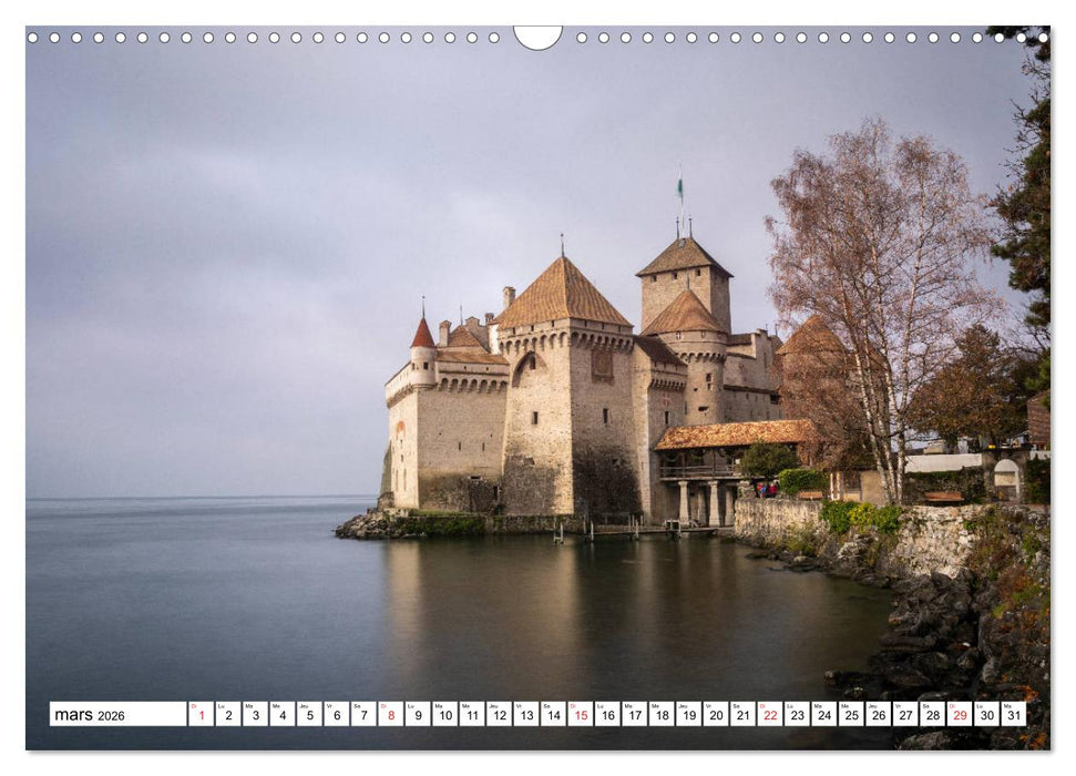 Entre France et Suisse, le lac Léman (CALVENDO Calendrier mensuel 2026)