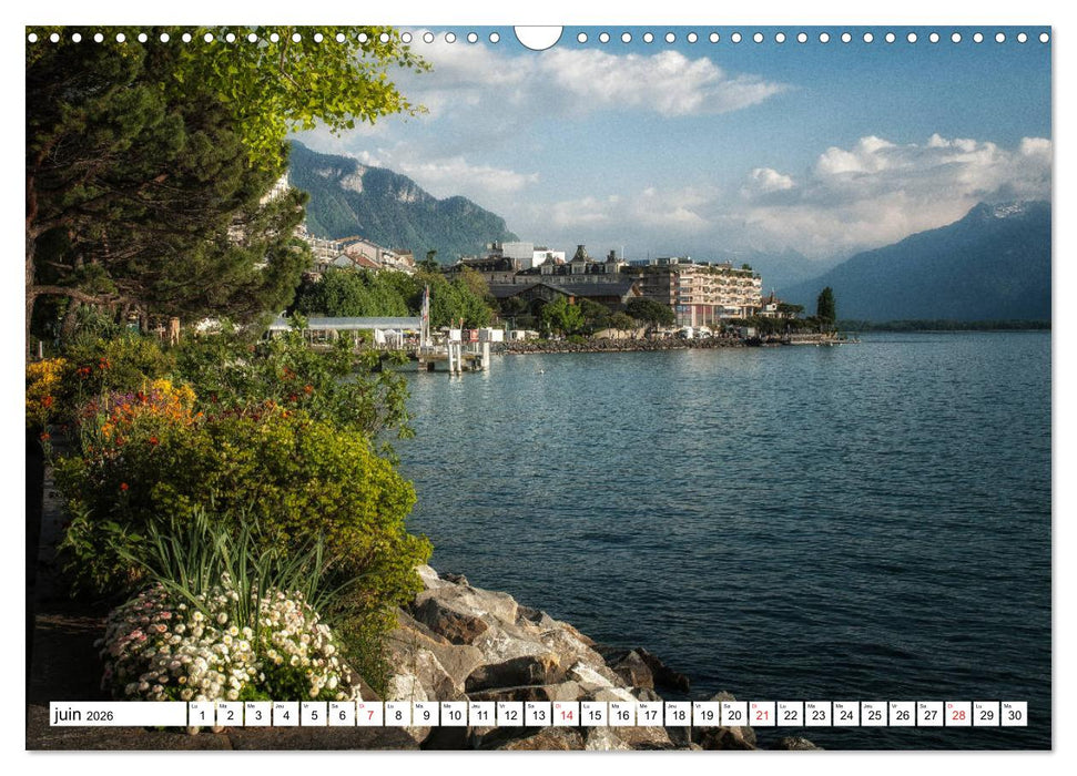 Entre France et Suisse, le lac Léman (CALVENDO Calendrier mensuel 2026)